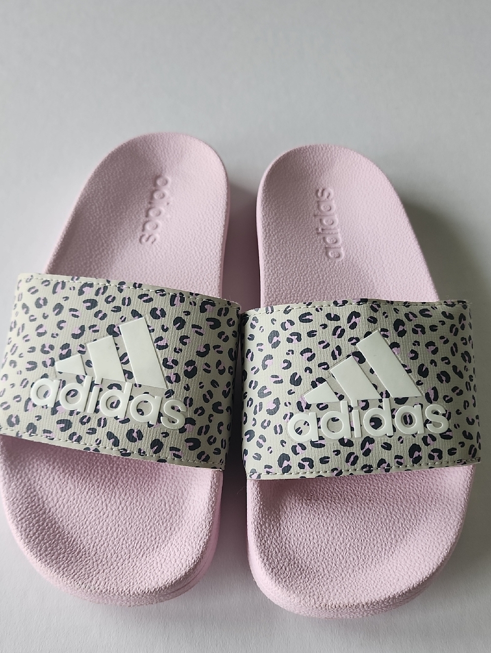 Adidas Adilette Showerpink Leopard Slip On Sandal Slides, Size  US 4
